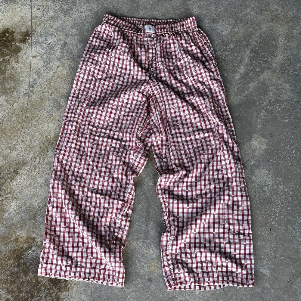 Anthropologie Pajama Pants Womens Medium Red and White Plaid Heart
